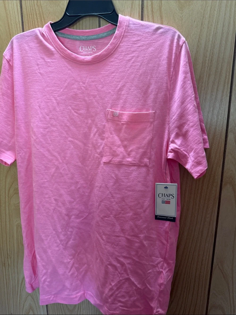 Chaps Pink Short Sleeve Pocket Tee